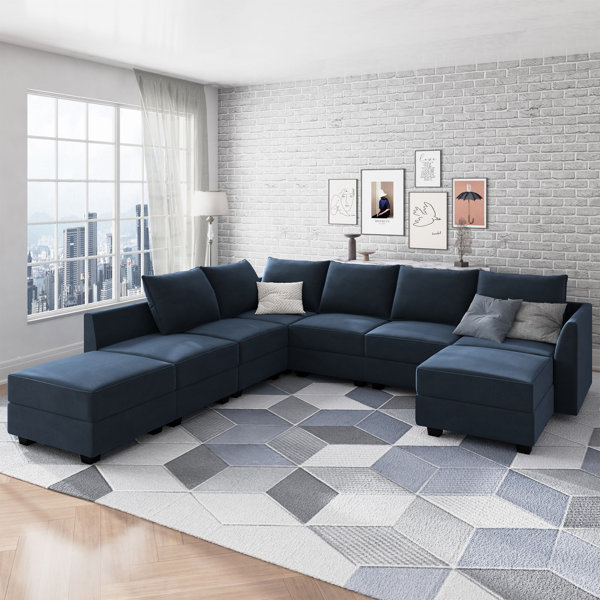 Honbay Oversized Modular Sectional Sofa Living Room Sofa Bed Modern U